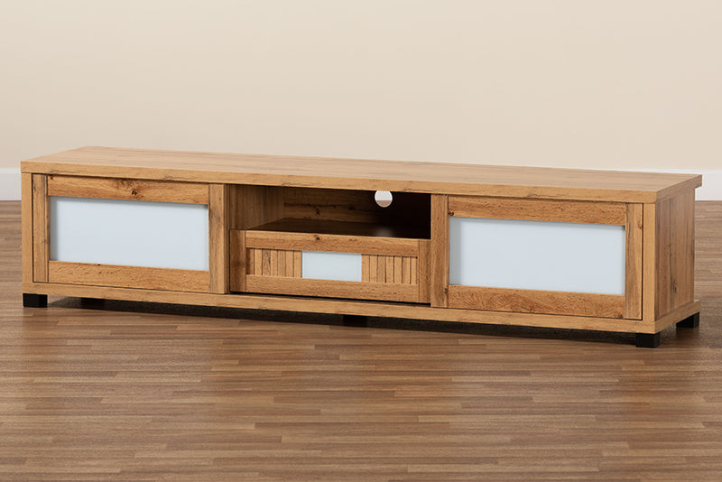 Aberdeen Modern and Contemporary Oak Brown Finished Wood 1-Drawer TV Stand