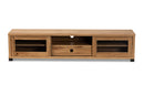 Umar Oak Brown 1-Drawer TV Stand Baxton