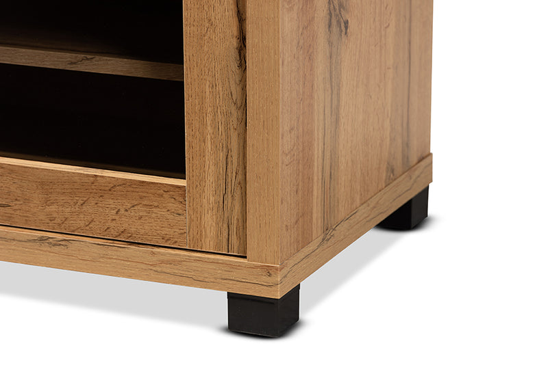 Umar Modern and Contemporary Oak Brown Finished Wood 1-Drawer TV Stand