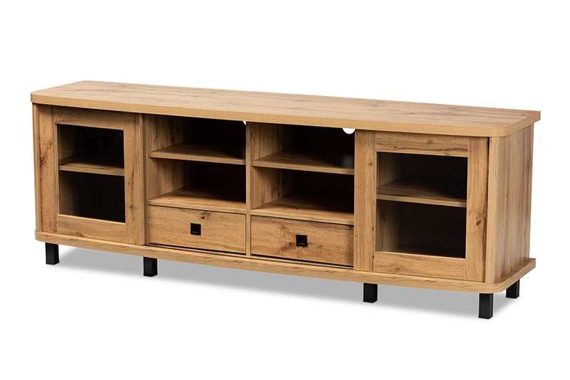 Mariana Modern and Contemporary Oak Brown Finished Wood 2-Drawer TV Stand