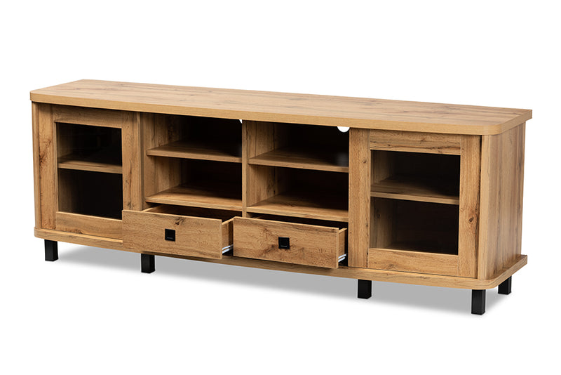 Mariana Modern and Contemporary Oak Brown Finished Wood 2-Drawer TV Stand