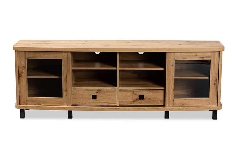 Mariana Modern and Contemporary Oak Brown Finished Wood 2-Drawer TV Stand