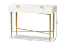 Bellini White and Gold Metal 1-Drawer Console Table Baxton