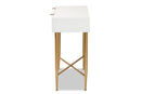 Bellini White and Gold Metal 1-Drawer Console Table Baxton