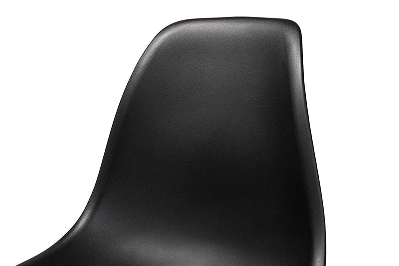 Malina Black Finished Polypropylene Plastic and Oak Brown 4Pc Dining Chair Set Baxton