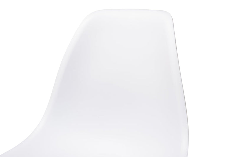 Malina White Finished Polypropylene Plastic and Oak Brown 5-Piece Dining Set Baxton