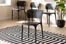 Tauriel Black Finished Polypropylene Plastic 4Pc Stackable Dining Chair Set Baxton