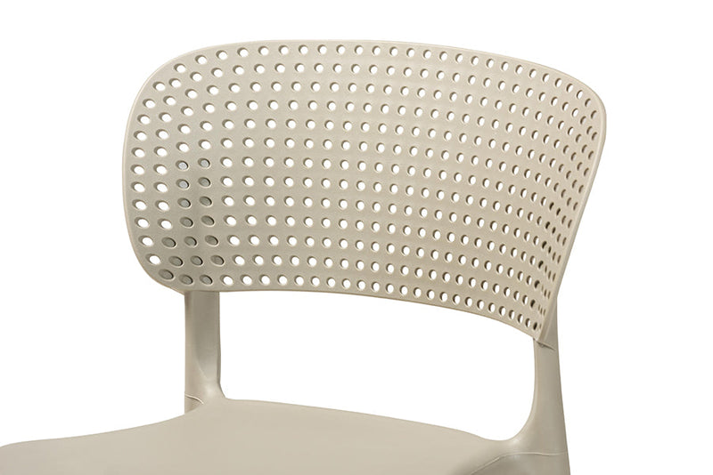 Tauriel Beige Finished Polypropylene Plastic 4Pc Stackable Dining Chair Set Baxton