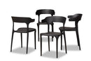 Daxton Modern Transtional Black Plastic 4Pc Dining Chair Set Baxton
