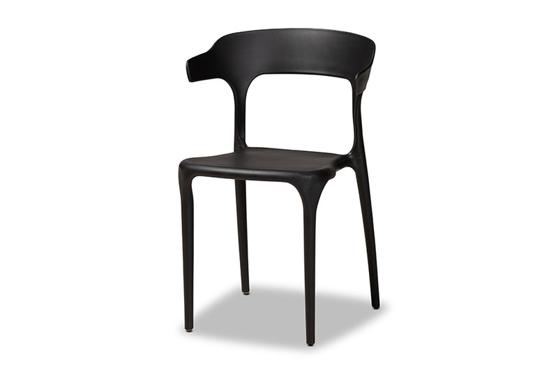 Daxton Modern Transtional Black Plastic 4-Piece Dining Chair Set