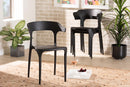Daxton Modern Transtional Black Plastic 4Pc Dining Chair Set Baxton