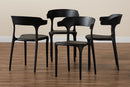 Daxton Modern Transtional Black Plastic 4Pc Dining Chair Set Baxton