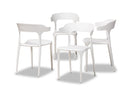 Daxton Modern Transtional White Plastic 4Pc Dining Chair Set Baxton