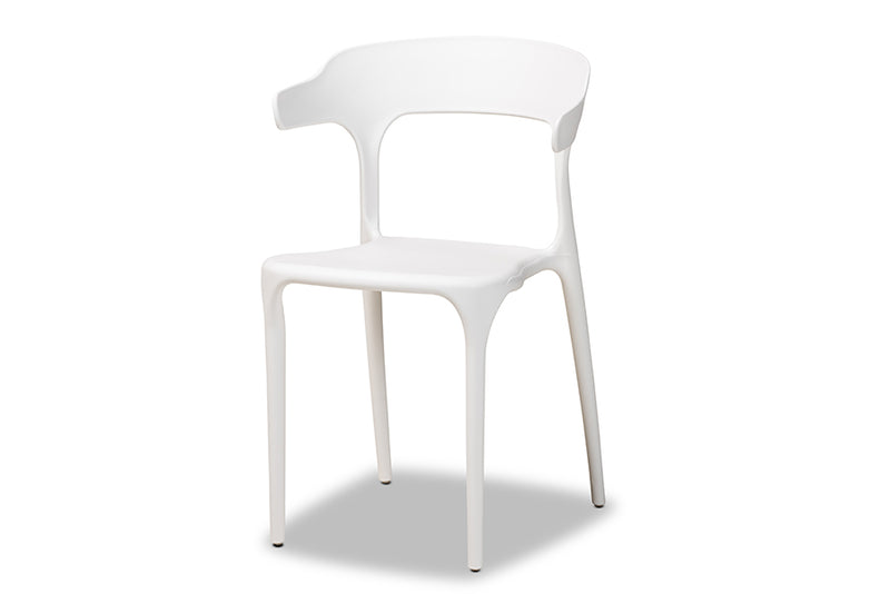 Daxton Modern Transtional White Plastic 4-Piece Dining Chair Set