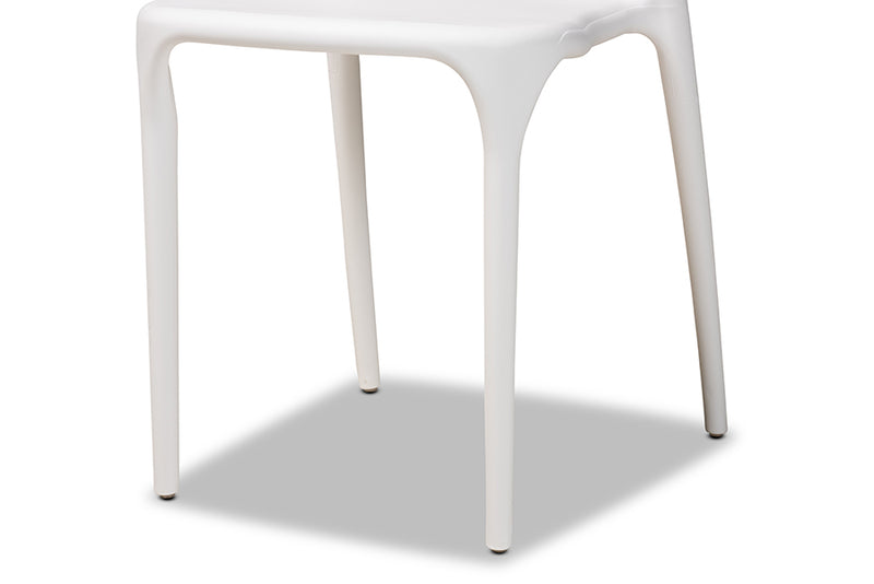 Daxton Modern Transtional White Plastic 4-Piece Dining Chair Set