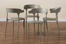 Daxton Modern Transtional Beige Plastic 4Pc Dining Chair Set Baxton