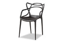 Marilla Black Finished Polypropylene Plastic 4Pc Stackable Dining Chair Set Baxton