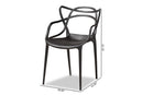 Marilla Black Finished Polypropylene Plastic 4Pc Stackable Dining Chair Set Baxton