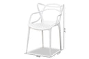 Marilla White Finished Polypropylene Plastic 4Pc Stackable Dining Chair Set Baxton