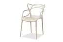 Marilla Beige Finished Polypropylene Plastic 4Pc Stackable Dining Chair Set Baxton