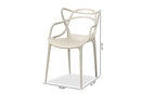 Marilla Beige Finished Polypropylene Plastic 4Pc Stackable Dining Chair Set Baxton