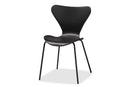 Hampton Black Plastic and Black Metal 4Pc Dining Chair Set Baxton