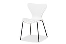 Hampton White Plastic and Black Metal 4Pc Dining Chair Set Baxton
