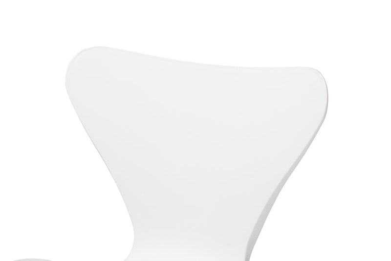 Hampton White Plastic and Black Metal 4Pc Dining Chair Set Baxton