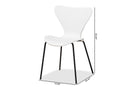 Hampton White Plastic and Black Metal 4Pc Dining Chair Set Baxton