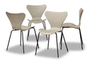 Hampton Beige Plastic and Black Metal 4Pc Dining Chair Set Baxton