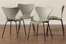 Hampton Beige Plastic and Black Metal 4Pc Dining Chair Set Baxton