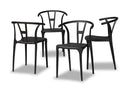 Ivana Black Plastic 4Pc Dining Chair Set Baxton