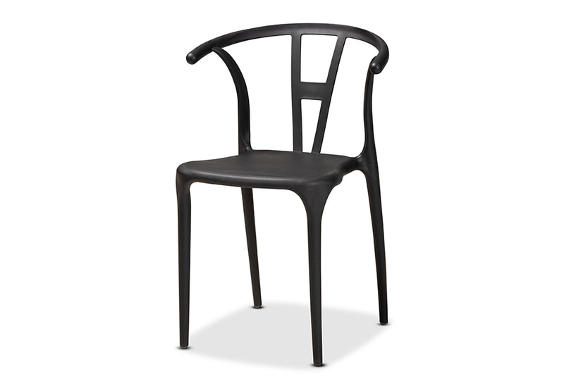 Ivana Modern and Contemporary Black Plastic 4-Piece Dining Chair Set