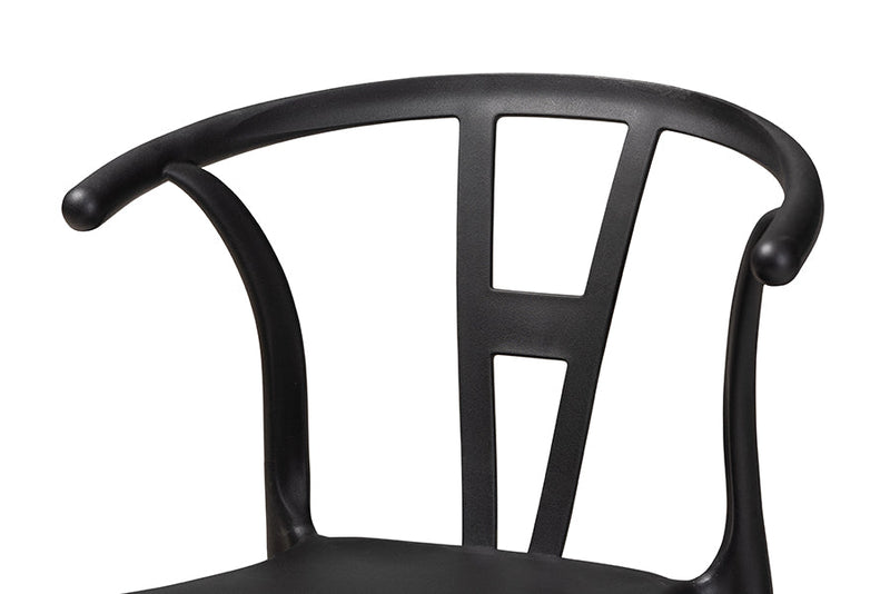 Ivana Black Plastic 4Pc Dining Chair Set Baxton