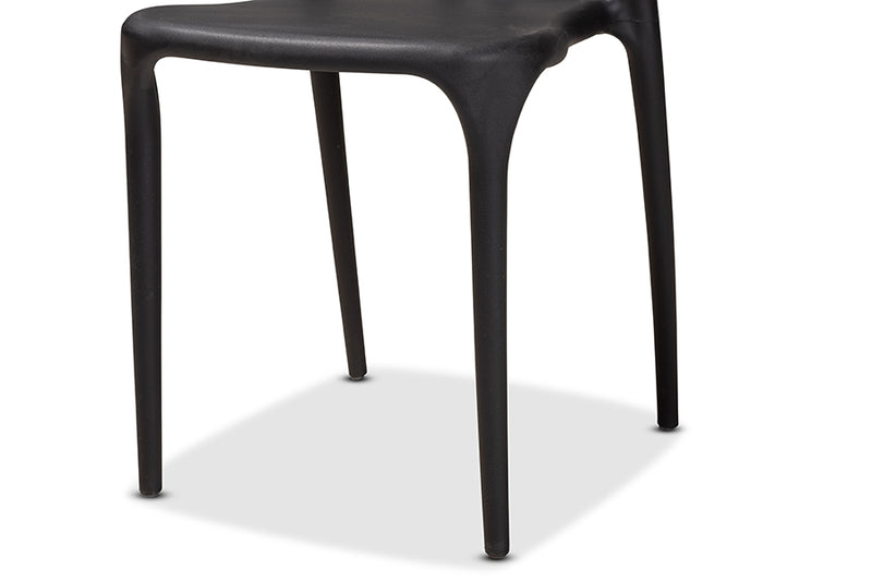 Ivana Modern and Contemporary Black Plastic 4-Piece Dining Chair Set