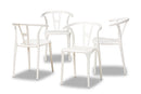 Ivana White Plastic 4Pc Dining Chair Set Baxton