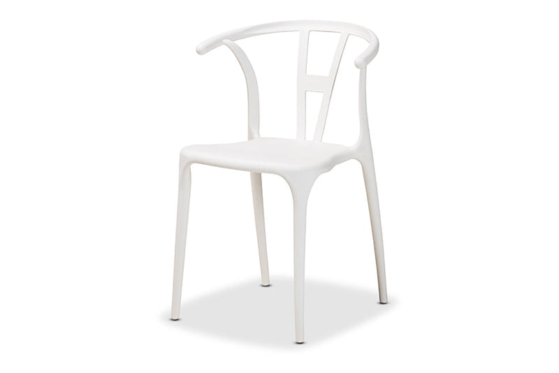 Ivana White Plastic 4Pc Dining Chair Set Baxton