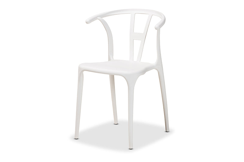 Ivana Modern and Contemporary White Plastic 4-Piece Dining Chair Set