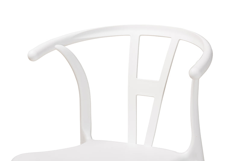 Ivana Modern and Contemporary White Plastic 4-Piece Dining Chair Set