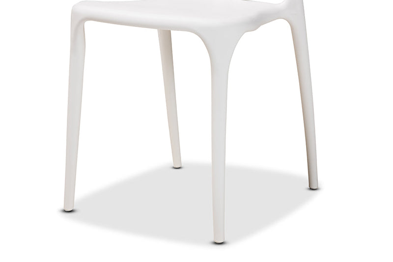 Ivana White Plastic 4Pc Dining Chair Set Baxton