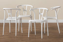 Ivana White Plastic 4Pc Dining Chair Set Baxton