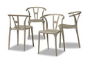Ivana Beige Plastic 4Pc Dining Chair Set Baxton