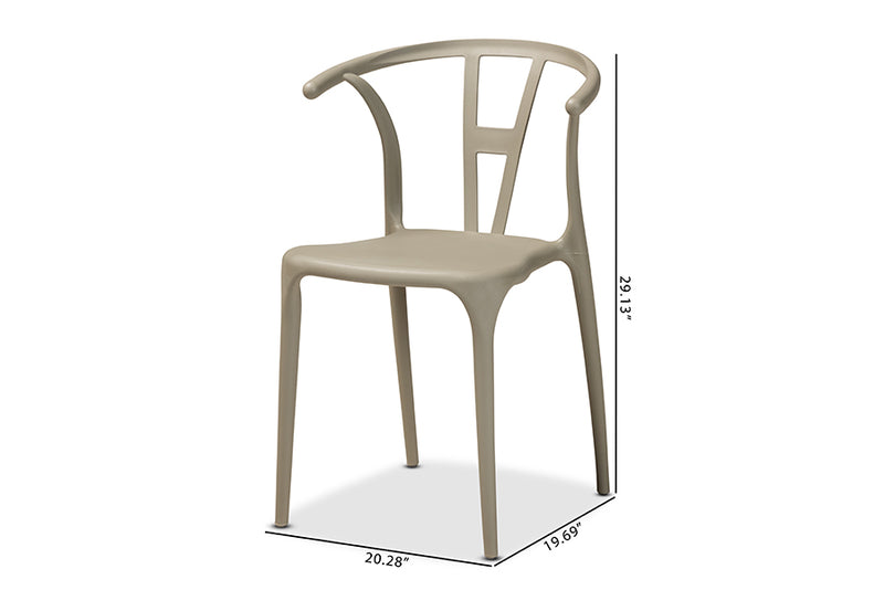 Ivana Modern and Contemporary Beige Plastic 4-Piece Dining Chair Set