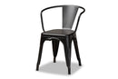 Adonica Black Finished Metal 4Pc Dining Chair Set Baxton
