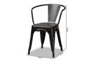 Adonica Black Finished Metal 4Pc Dining Chair Set Baxton
