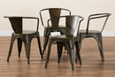 Adonica Brown Finished Metal 4Pc Dining Chair Set Baxton