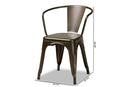 Adonica Brown Finished Metal 4Pc Dining Chair Set Baxton