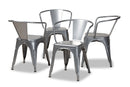 Adonica Gray Finished Metal 4Pc Dining Chair Set Baxton