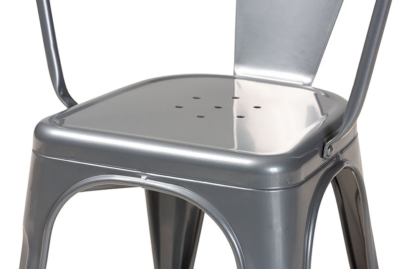 Adonica Gray Finished Metal 4Pc Dining Chair Set Baxton
