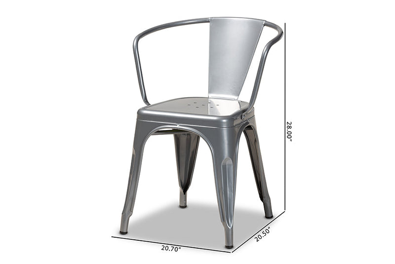 Adonica Gray Finished Metal 4Pc Dining Chair Set Baxton
